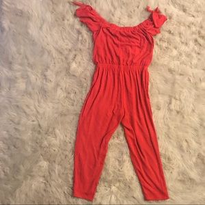 Red express jumpsuit.